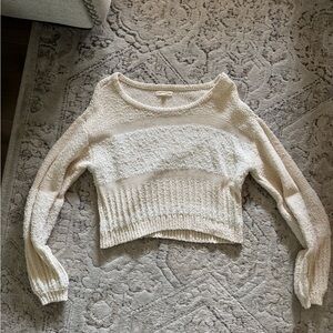 La Hearts Textured Cream Sweater